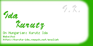 ida kurutz business card